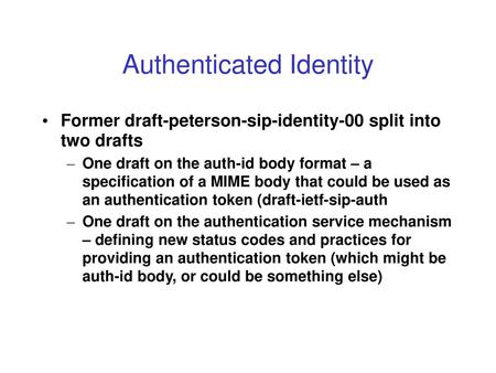 Authenticated Identity