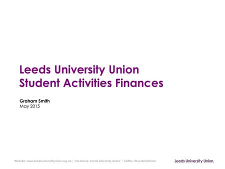 Leeds University Union Student Activities Finances