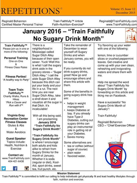 “Train Faithfully No Sugary Drink Month”.