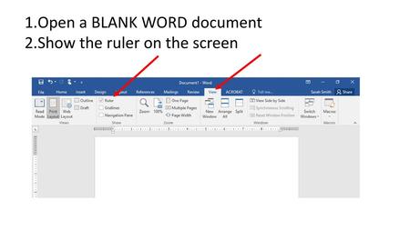 Open a BLANK WORD document