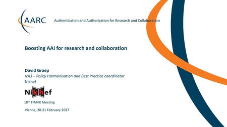 Boosting AAI for research and collaboration