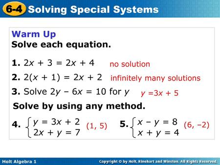 infinitely many solutions