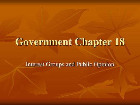 Interest Groups and Public Opinion