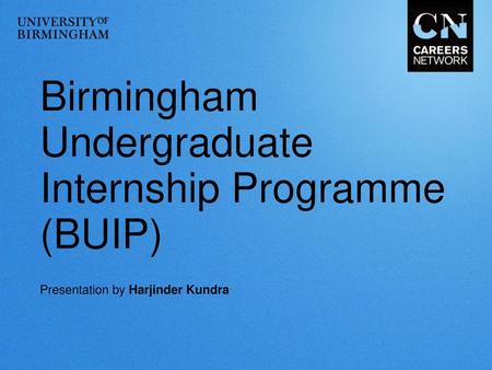 Birmingham Undergraduate Internship Programme (BUIP)