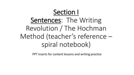 PPT inserts for content lessons and writing practice