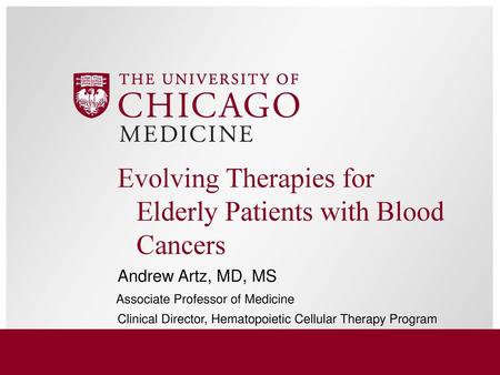 Evolving Therapies for Elderly Patients with Blood Cancers