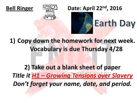 Bell Ringer						Date:	 April 22nd, 2016