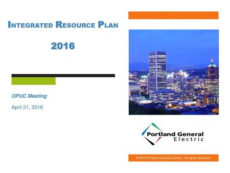 Integrated Resource Plan 2016