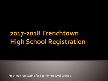 Frenchtown High School Registration