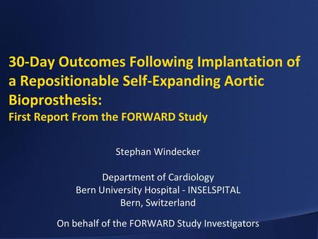 On behalf of the FORWARD Study Investigators