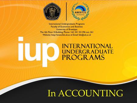 In ACCOUNTING International Undergraduate Programs