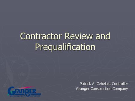 Contractor Review and Prequalification