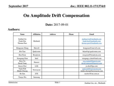 On Amplitude Drift Compensation