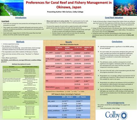 Preferences for Coral Reef and Fishery Management in Okinawa, Japan