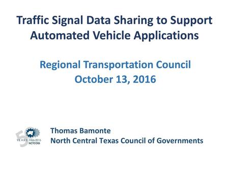 Traffic Signal Data Sharing to Support Automated Vehicle Applications