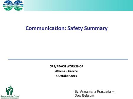 Communication: Safety Summary