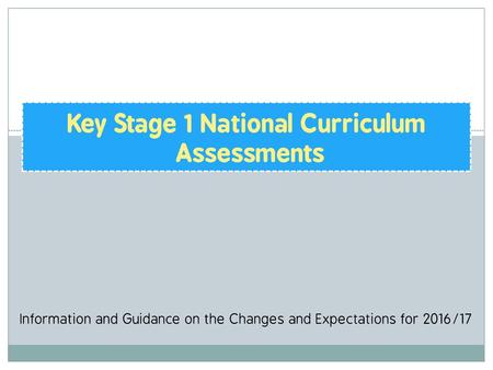 Key Stage 1 National Curriculum