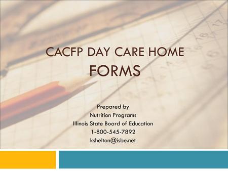 CACFP Day Care Home Forms