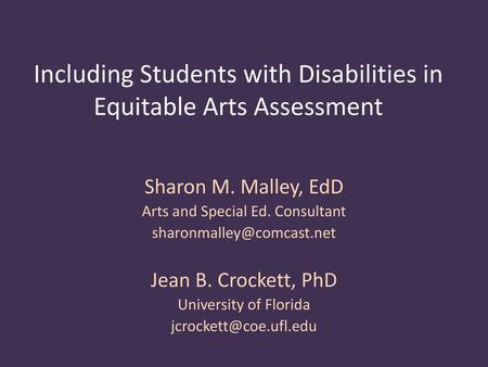 Including Students with Disabilities in Equitable Arts Assessment