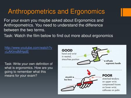 Anthropometrics and Ergonomics