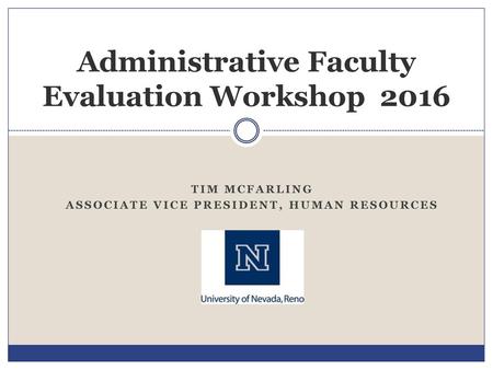 Administrative Faculty Evaluation Workshop 2016