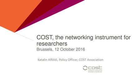 COST, the networking instrument for researchers