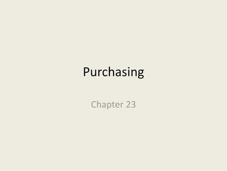 Purchasing Chapter 23.