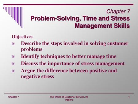 Chapter 7 Problem-Solving, Time and Stress Management Skills