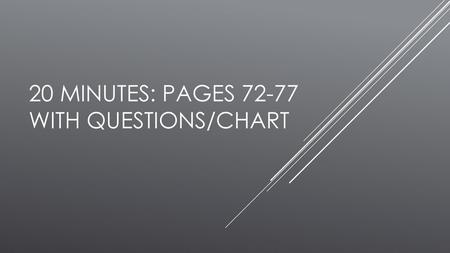 20 minutes: pages with Questions/Chart