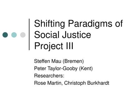 Shifting Paradigms of Social Justice Project III