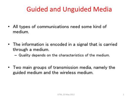 Guided and Unguided Media