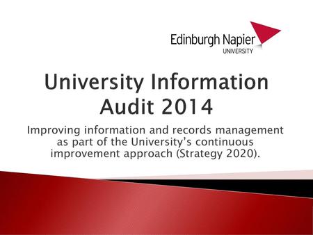 University Information Audit 2014