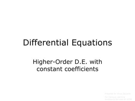 Differential Equations