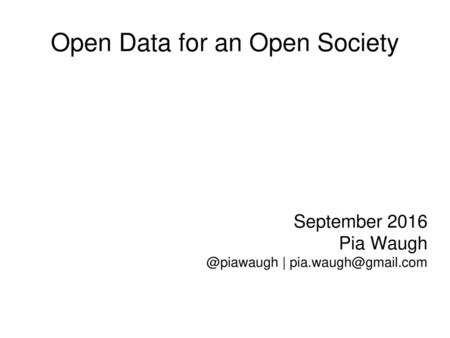 Open Data for an Open Society