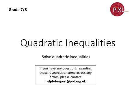 Quadratic Inequalities