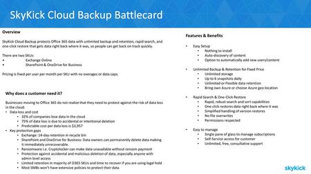 SkyKick Cloud Backup Battlecard