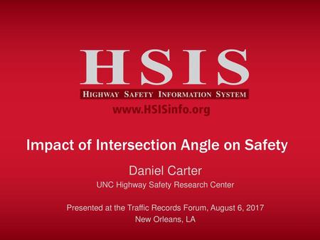 Impact of Intersection Angle on Safety