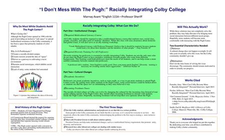 “I Don’t Mess With The Pugh:” Racially Integrating Colby College