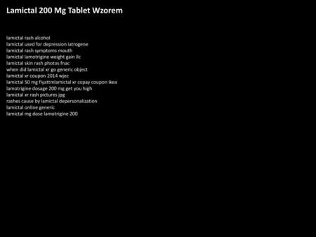 Lamictal 200 Mg Tablet Wzorem