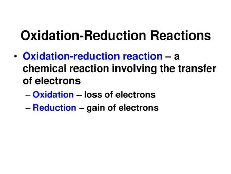 Oxidation-Reduction Reactions