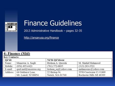 Finance Guidelines Administrative Handbook – pages