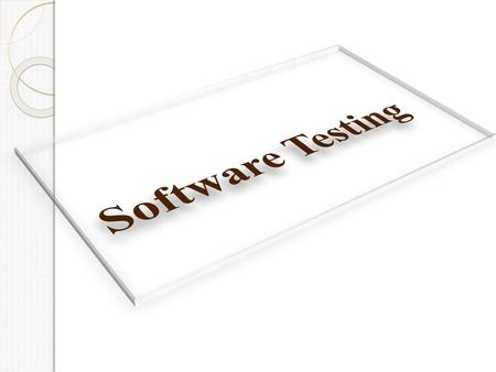 Software Testing.