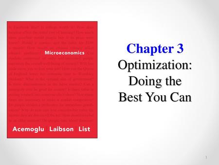 Optimization: Doing the