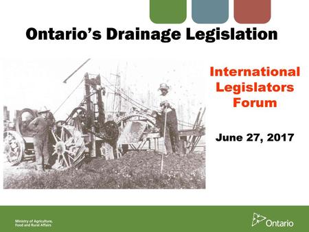 Ontario’s Drainage Legislation