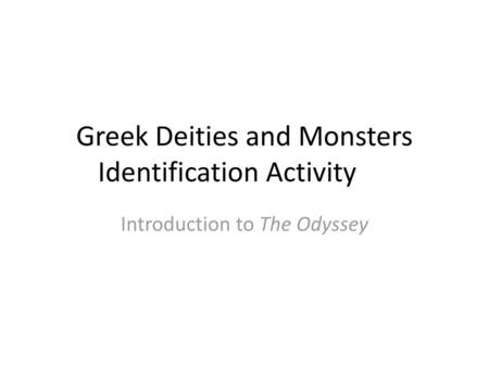 Greek Deities and Monsters Identification Activity