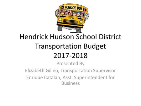 Hendrick Hudson School District Transportation Budget