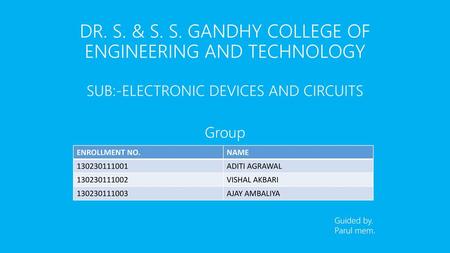 DR. S. & S. S. GANDHY COLLEGE OF ENGINEERING AND TECHNOLOGY