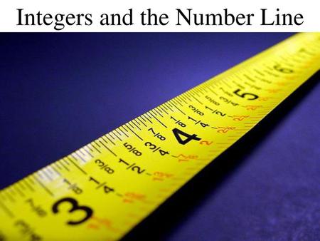 Integers and the Number Line