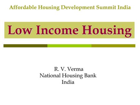 R. V. Verma National Housing Bank India