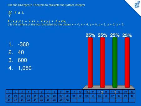 Use the Divergence Theorem to calculate the surface integral {image} {image} S is the surface of the box bounded by the planes x = 0, x = 4, y = 0, y =